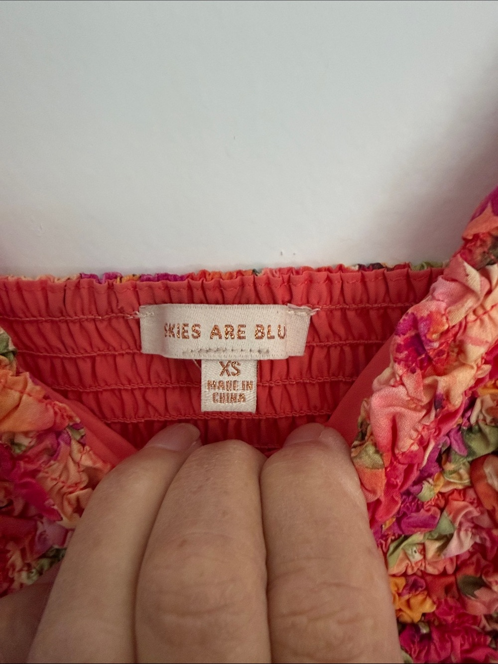 Floral Smocked Maxi Dress by Skies are Blue - Pink/Orange - Picture 5 of 5